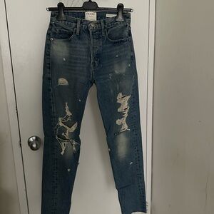 Frame Denim Distressed Blue Jeans